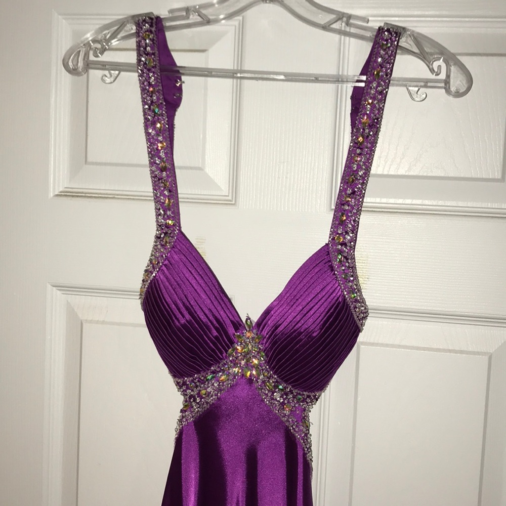 Purple silk prom dress - Picture 2 of 4